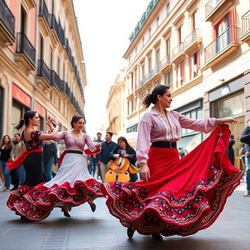 Bailarines de flamenco actuando en una calle de Madrid, imagen utilizada para promocionar el programa 'Ritmo Callejero'.